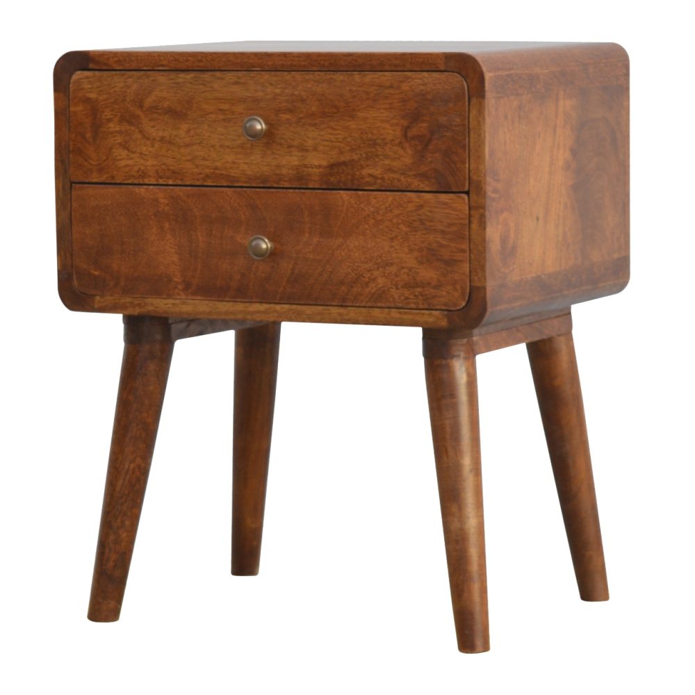 Curved Chestnut nightstand - Image 2