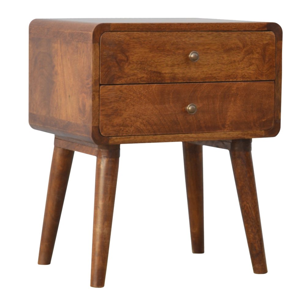 Curved Chestnut nightstand - Image 3