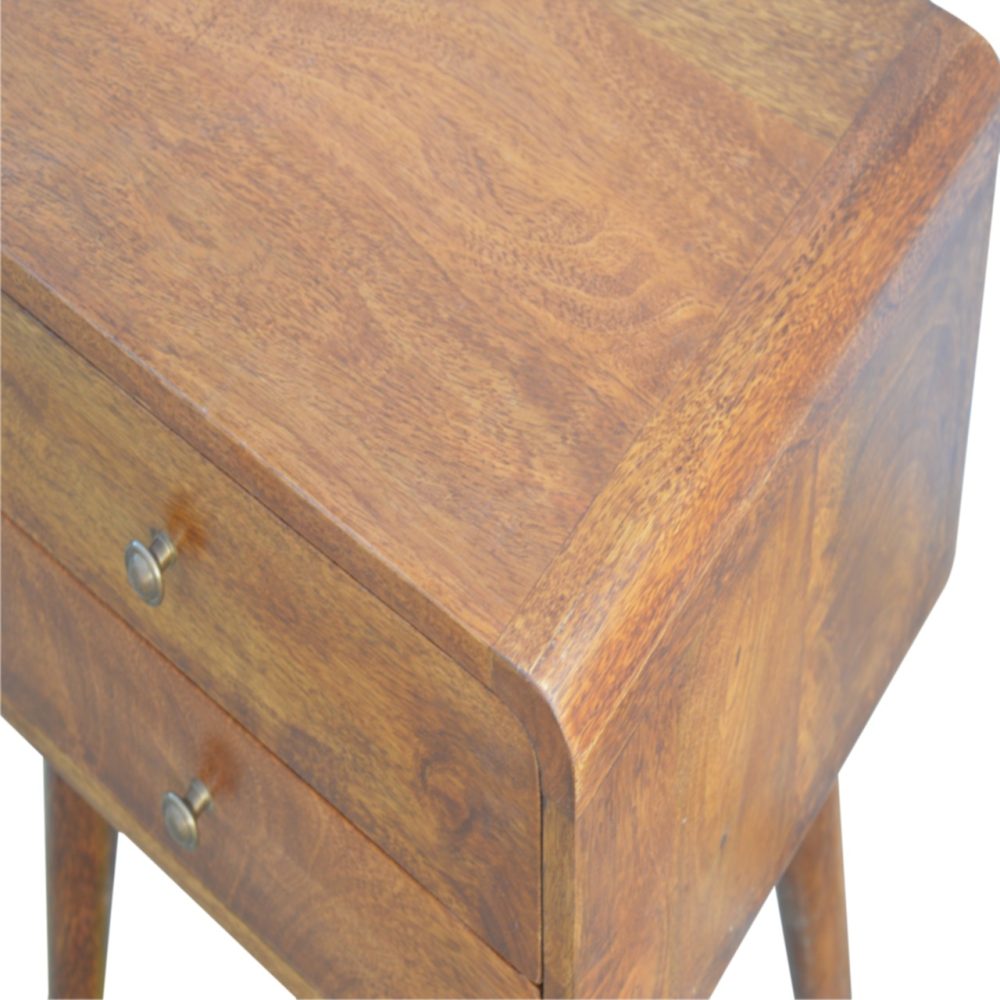 Curved Chestnut nightstand - Image 4