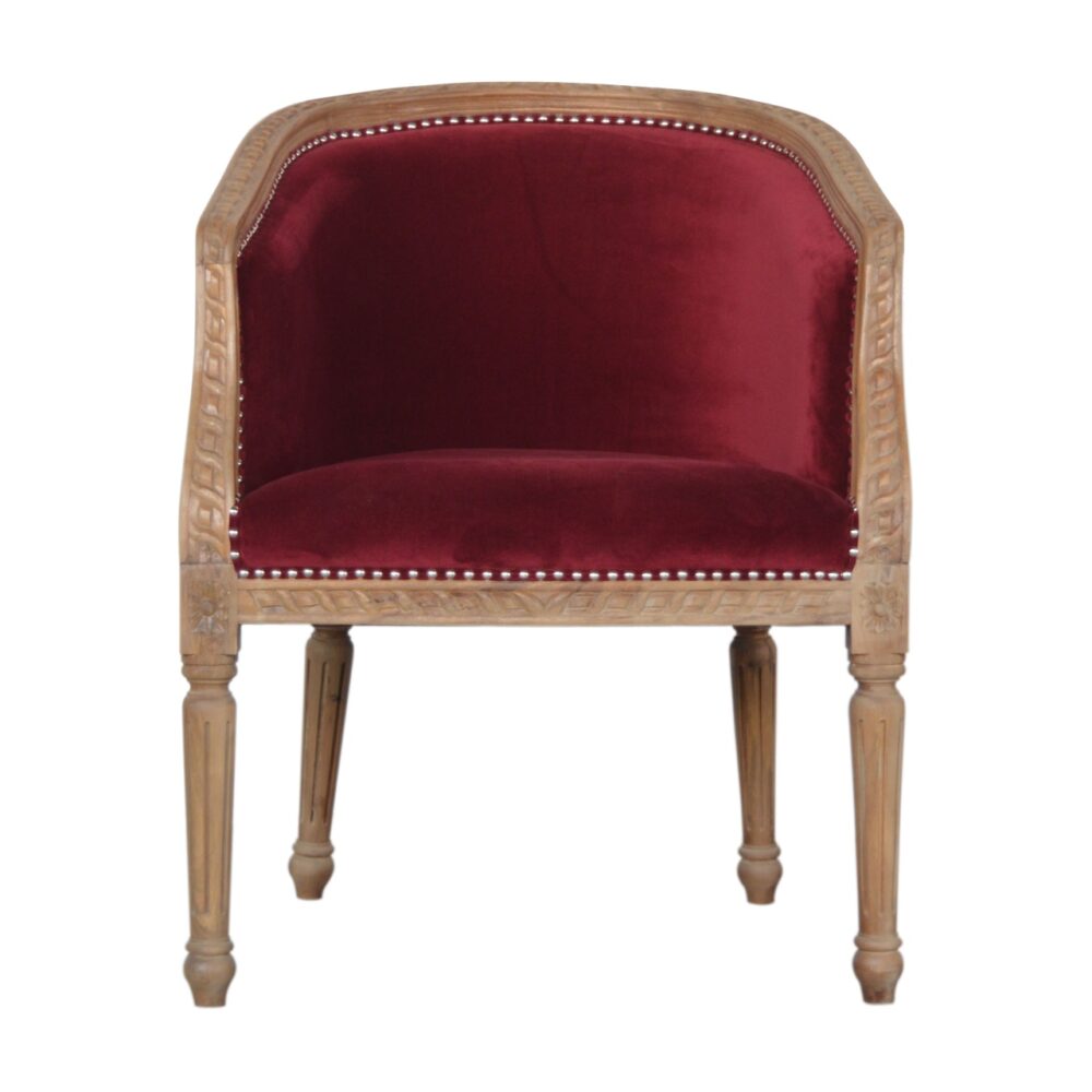 Wine Red Velvet Occasional Chair wholesalers