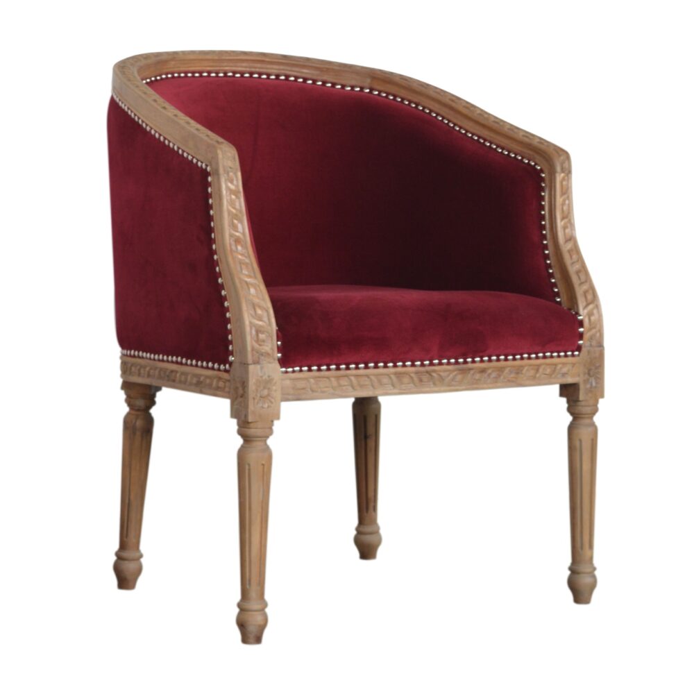 Wine Red Velvet Occasional Chair dropshipping