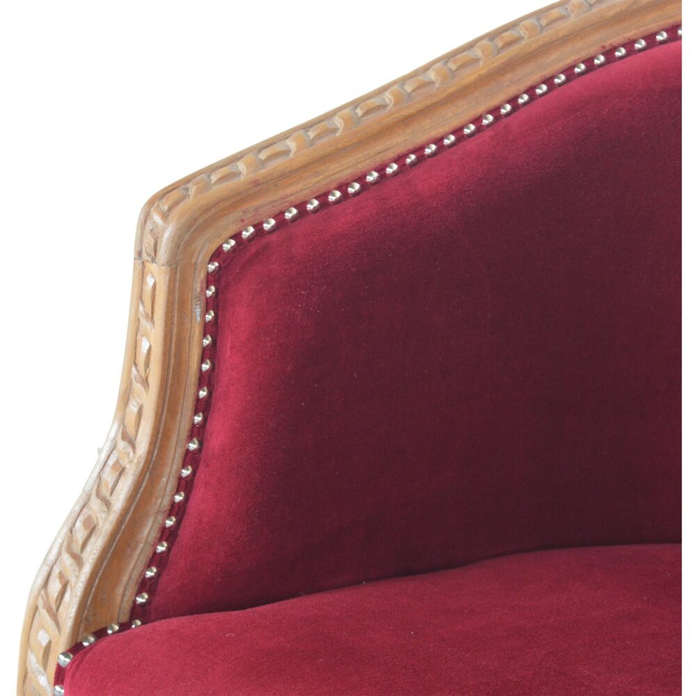 Wine Red Velvet Occasional Chair for resell
