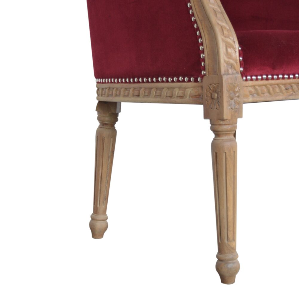 Wine Red Velvet Occasional Chair for wholesale