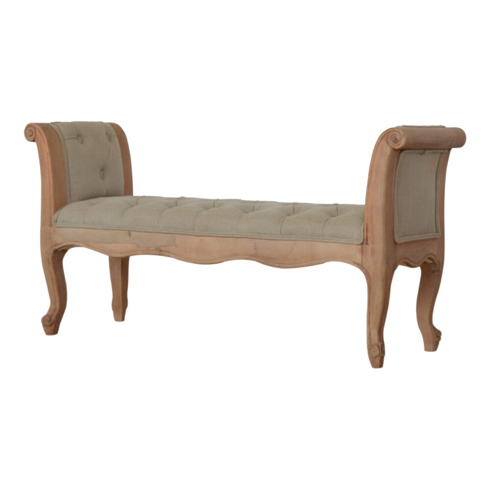 Carved French Style Mud Linen Bench wholesalers