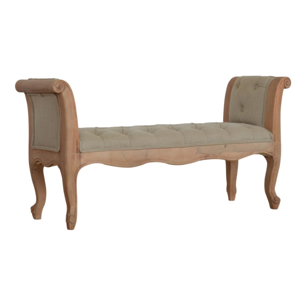 wholesale Carved French Style Mud Linen Bench for resale