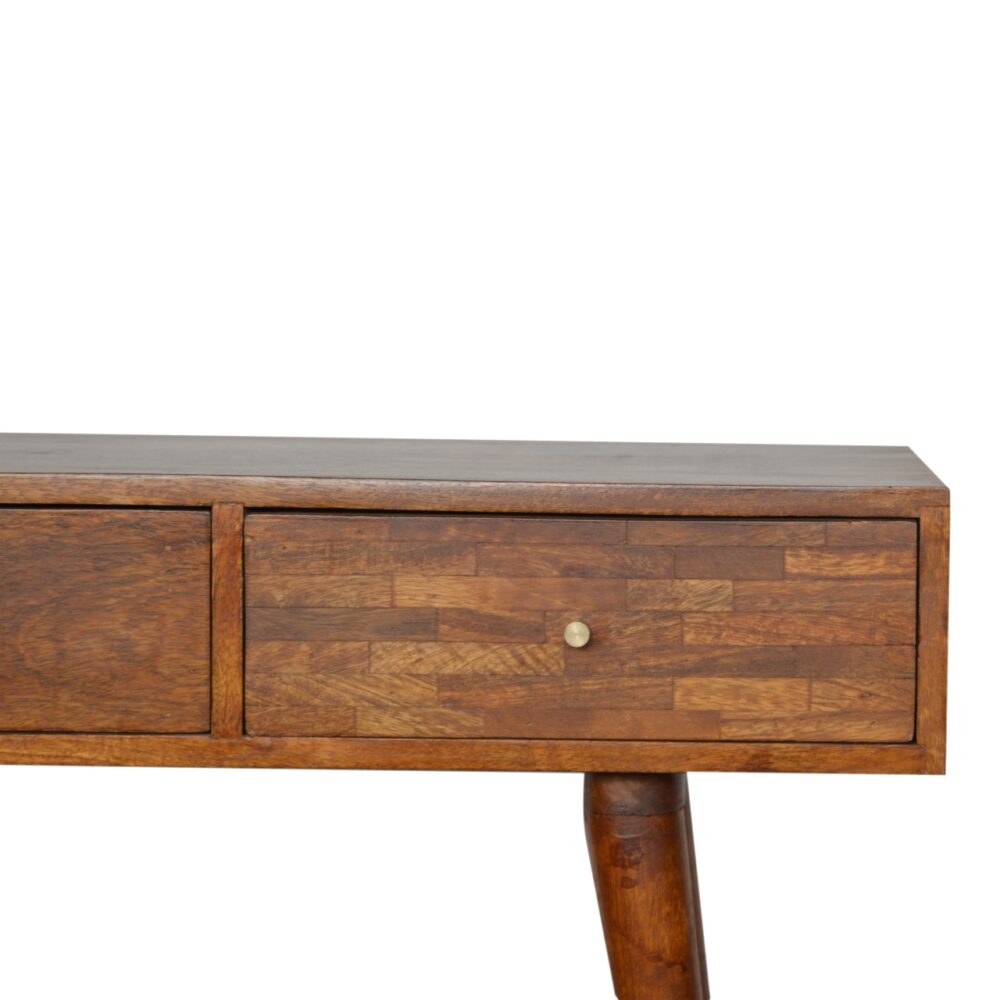 3 Drawer Mixed Chestnut Console Table dropshipping