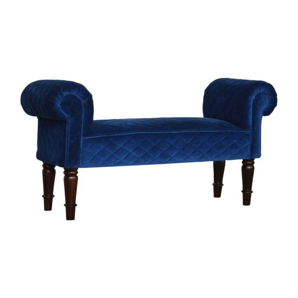 wholesale Royal Blue Quilted Velvet Bench for resale