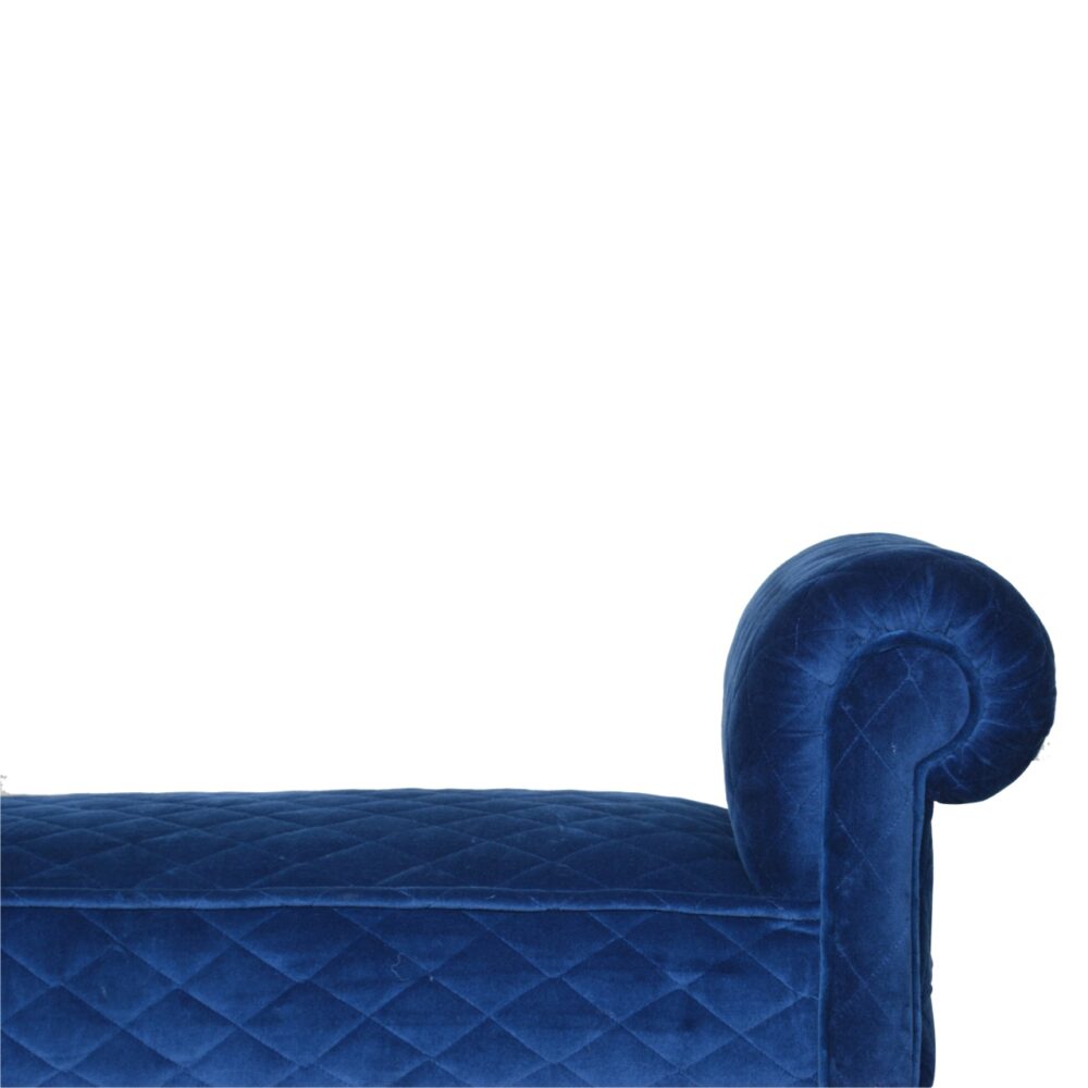 wholesale Royal Blue Quilted Velvet Bench for resale