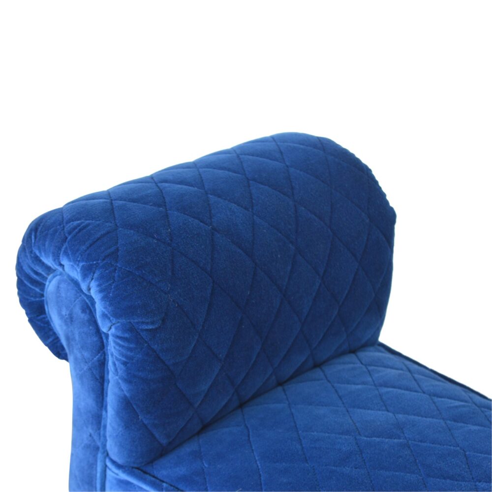 Royal Blue Quilted Velvet Bench for resell