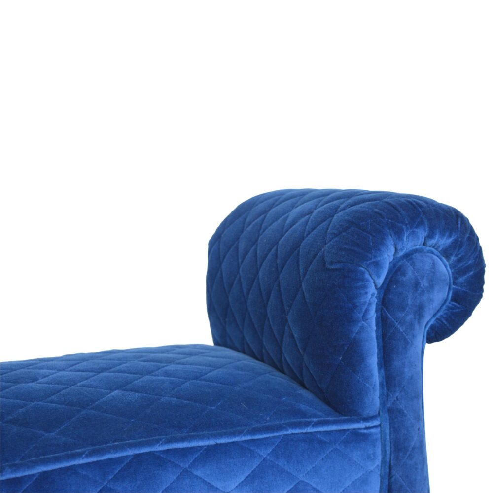 Royal Blue Quilted Velvet Bench for wholesale