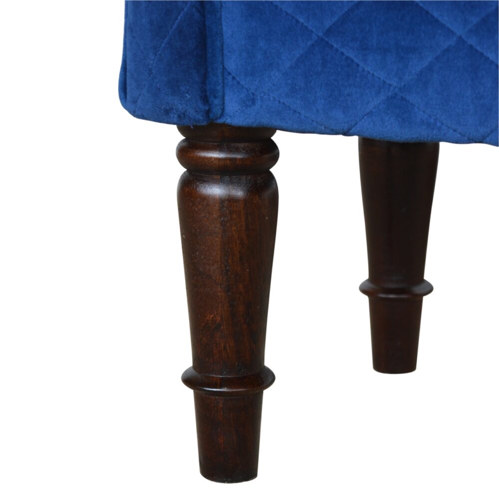 bulk Royal Blue Quilted Velvet Bench for resale