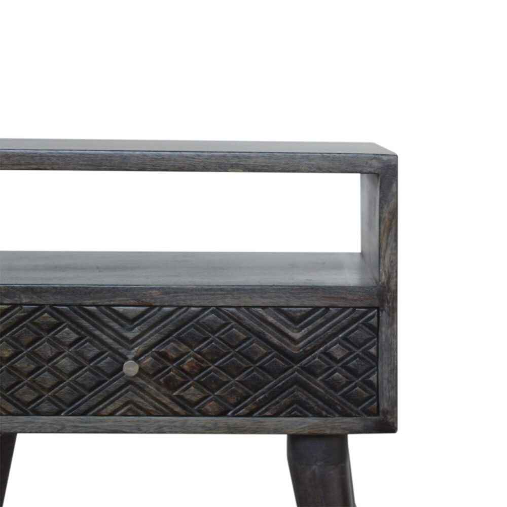 wholesale Ash Black Carved Drawer Bedside for resale