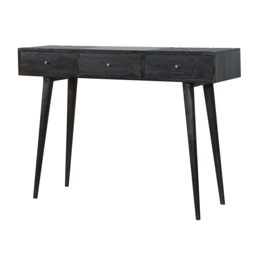 Ash Black 3 Drawer Console Table dropshipping