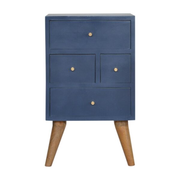 Dark Blue Painted Multi Drawer Bedside for resale