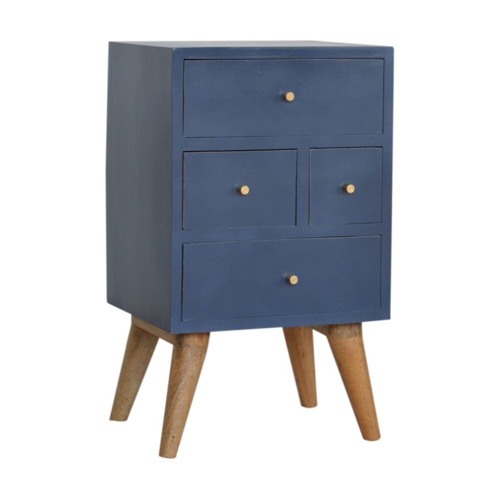 Dark Blue Painted Multi Drawer Bedside dropshipping