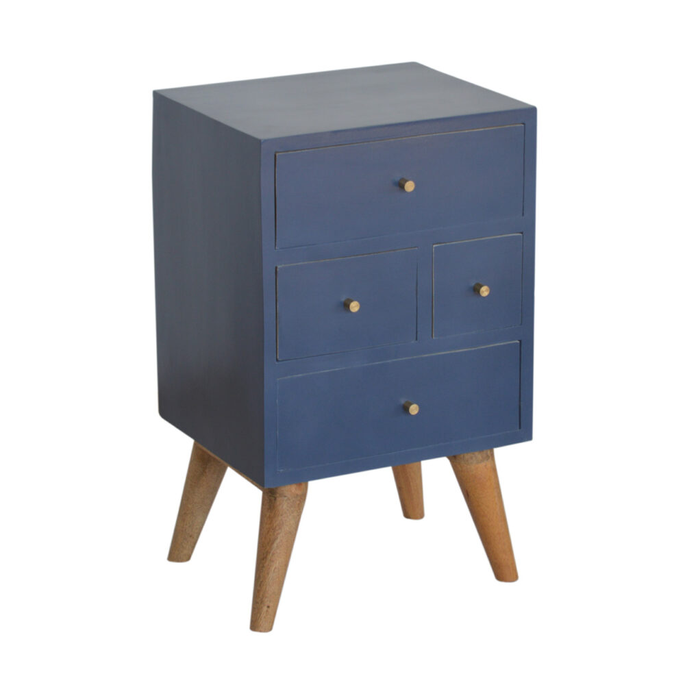 wholesale Dark Blue Painted Multi Drawer Bedside for resale