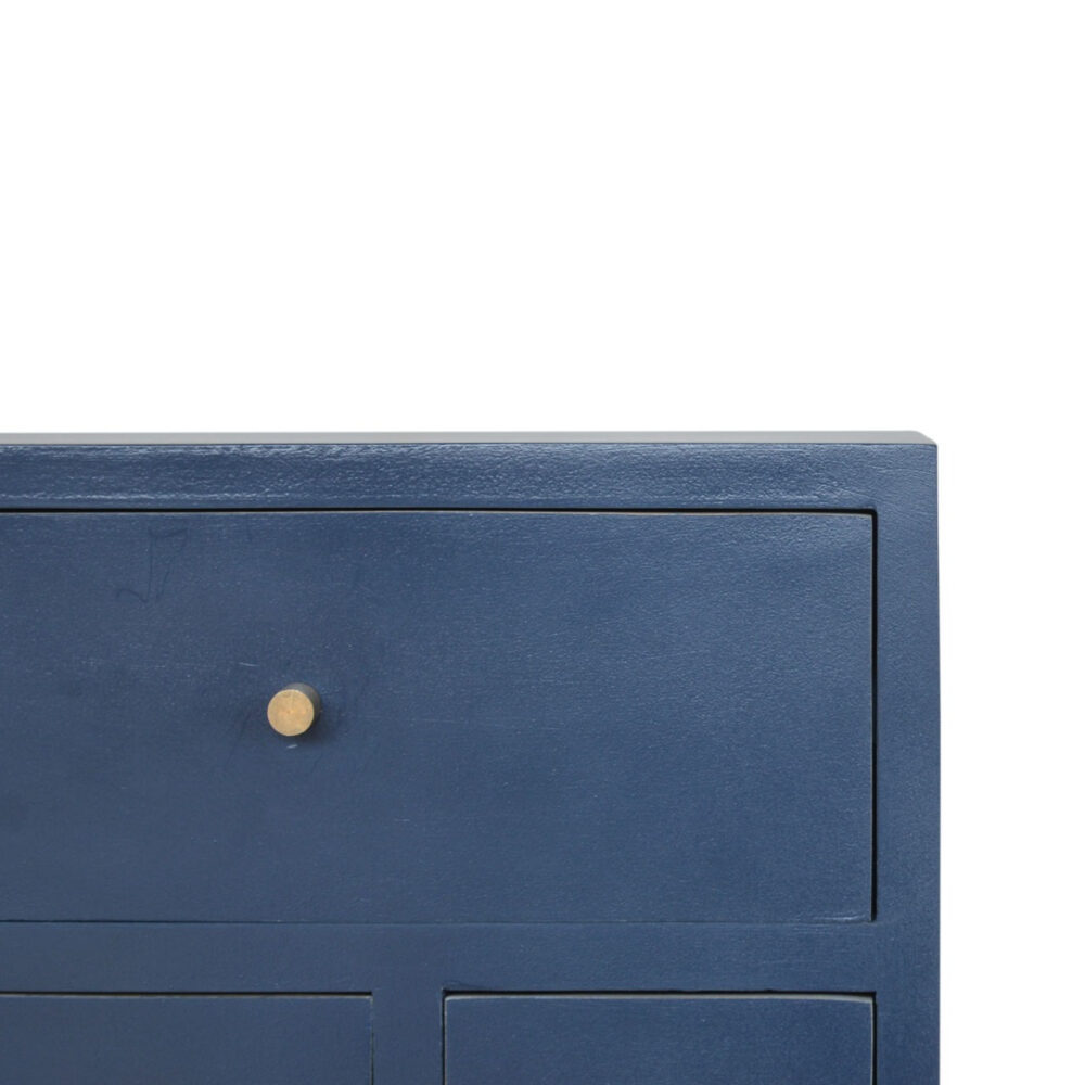 Dark Blue Painted Multi Drawer Bedside for resell