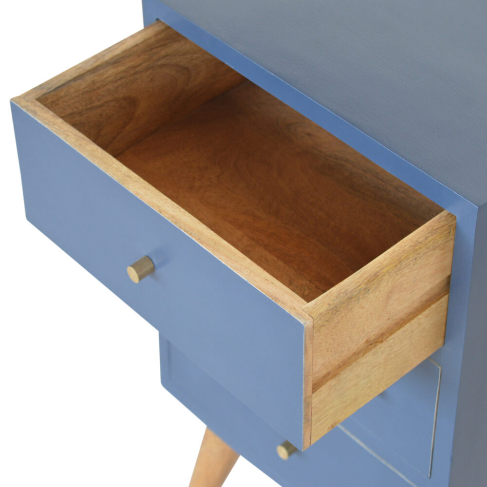 Dark Blue Painted Multi Drawer Bedside for reselling