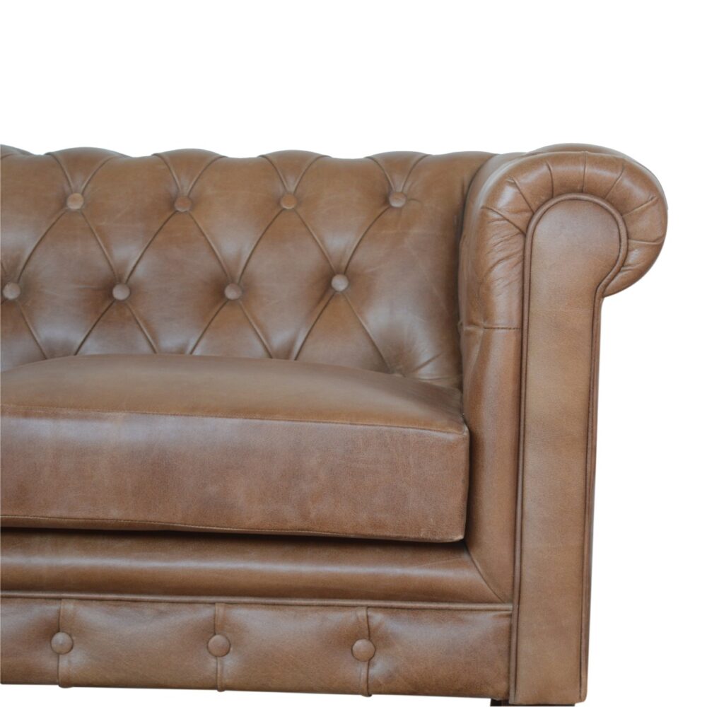 Brown Leather Double Seater Chesterfield Sofa for reselling