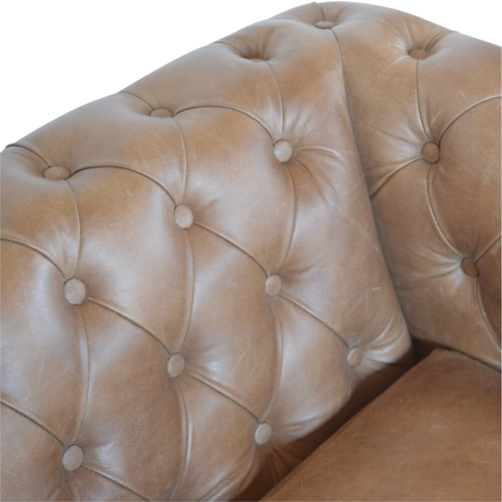 Brown Leather Double Seater Chesterfield Sofa for resell