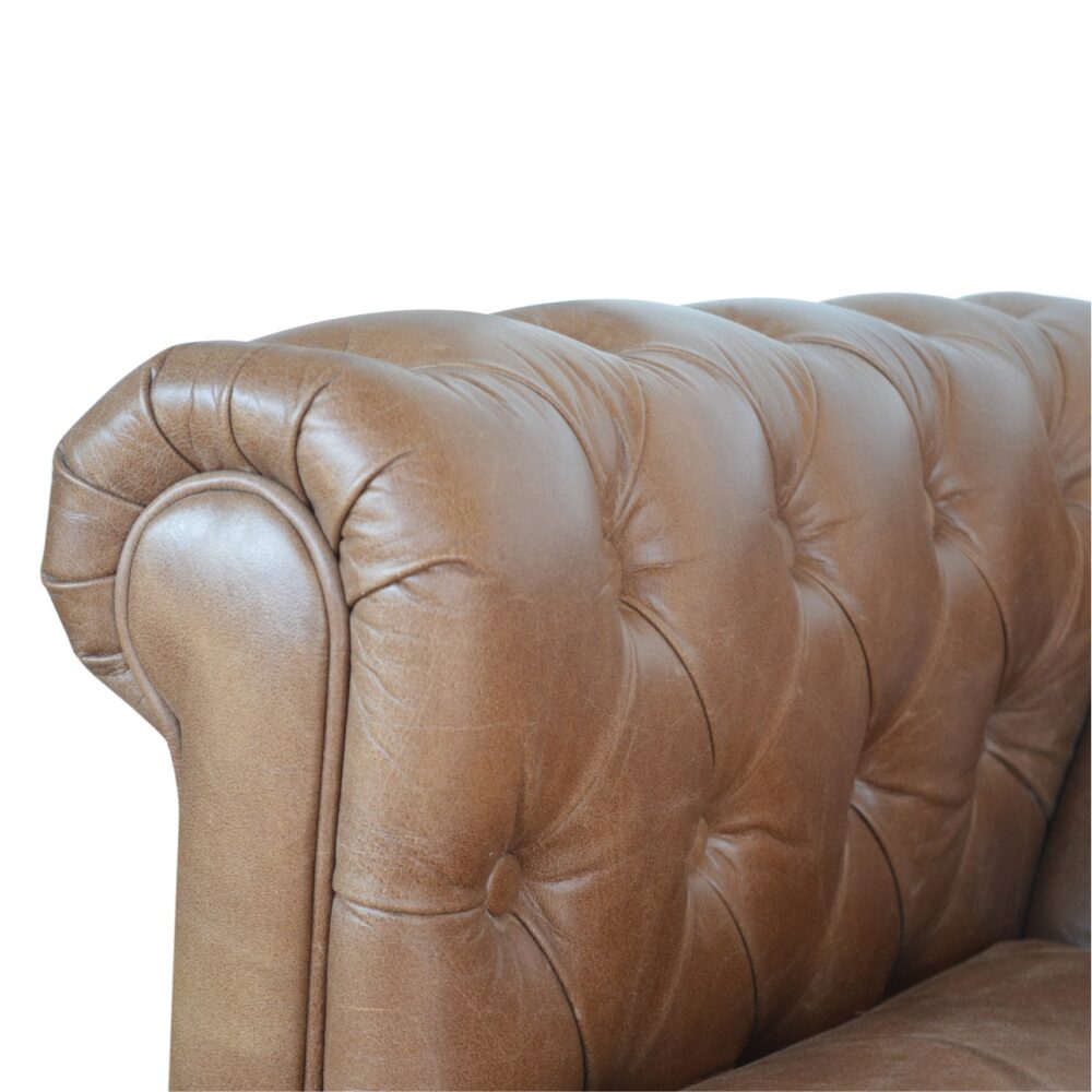 Brown Leather Double Seater Chesterfield Sofa dropshipping