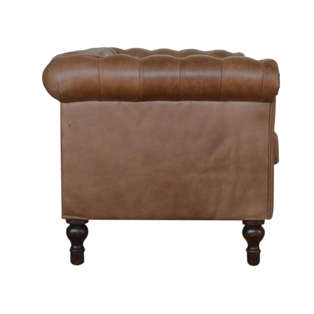 wholesale Brown Leather Double Seater Chesterfield Sofa for resale