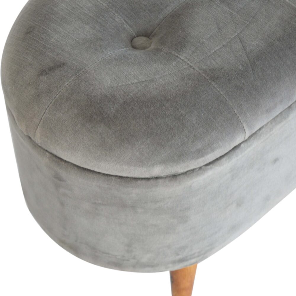 wholesale Oblong Grey Velvet Storage Footstool for resale