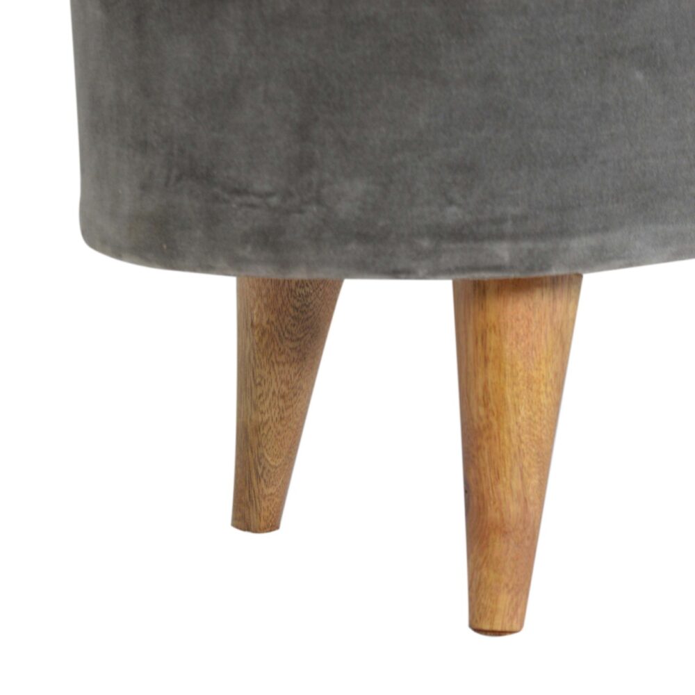Oblong Grey Velvet Storage Footstool for reselling