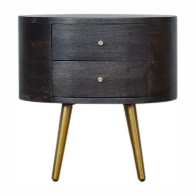 Ash Black Bedside with Brass Legs for resale