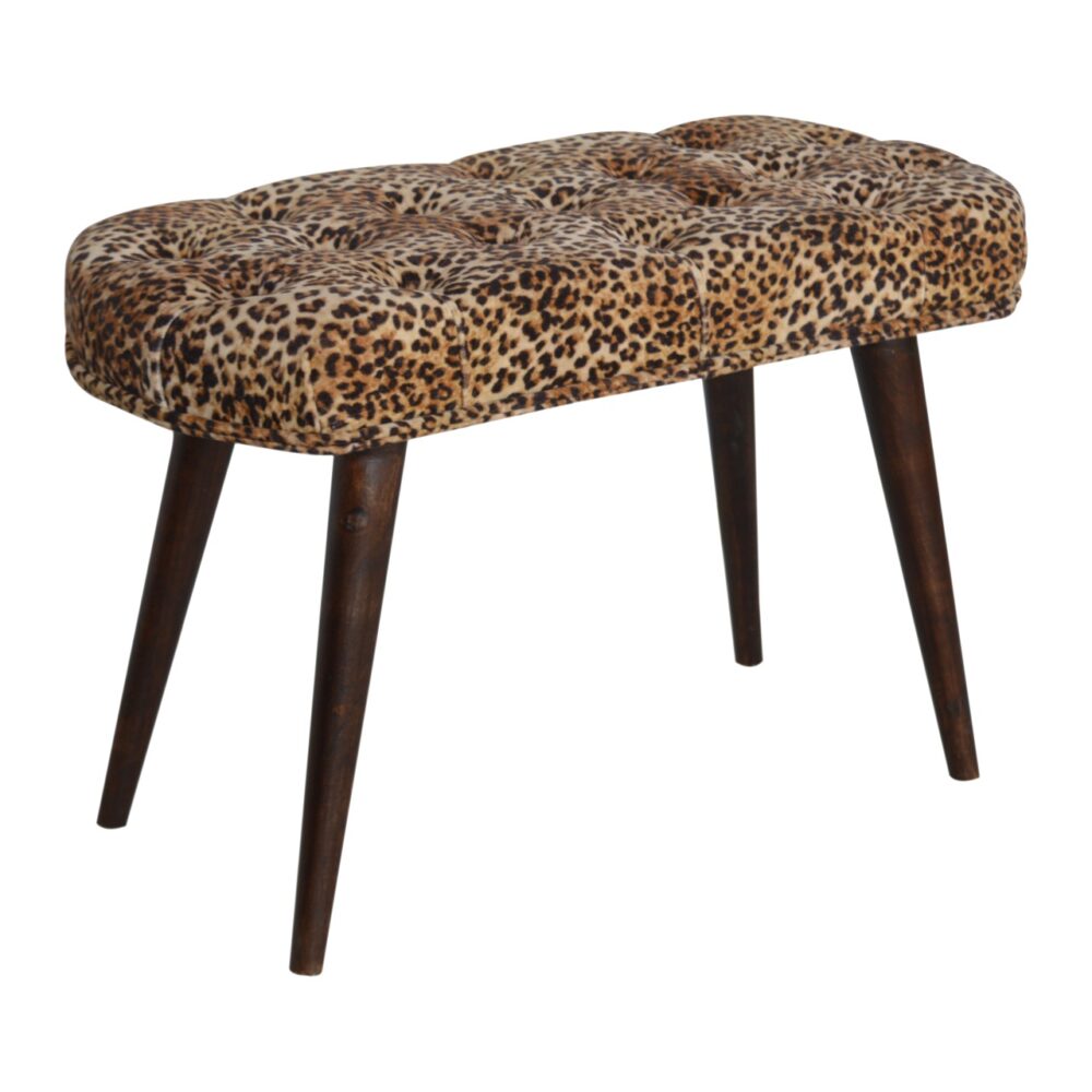 wholesale Leopard Print Deep Button Bench for resale