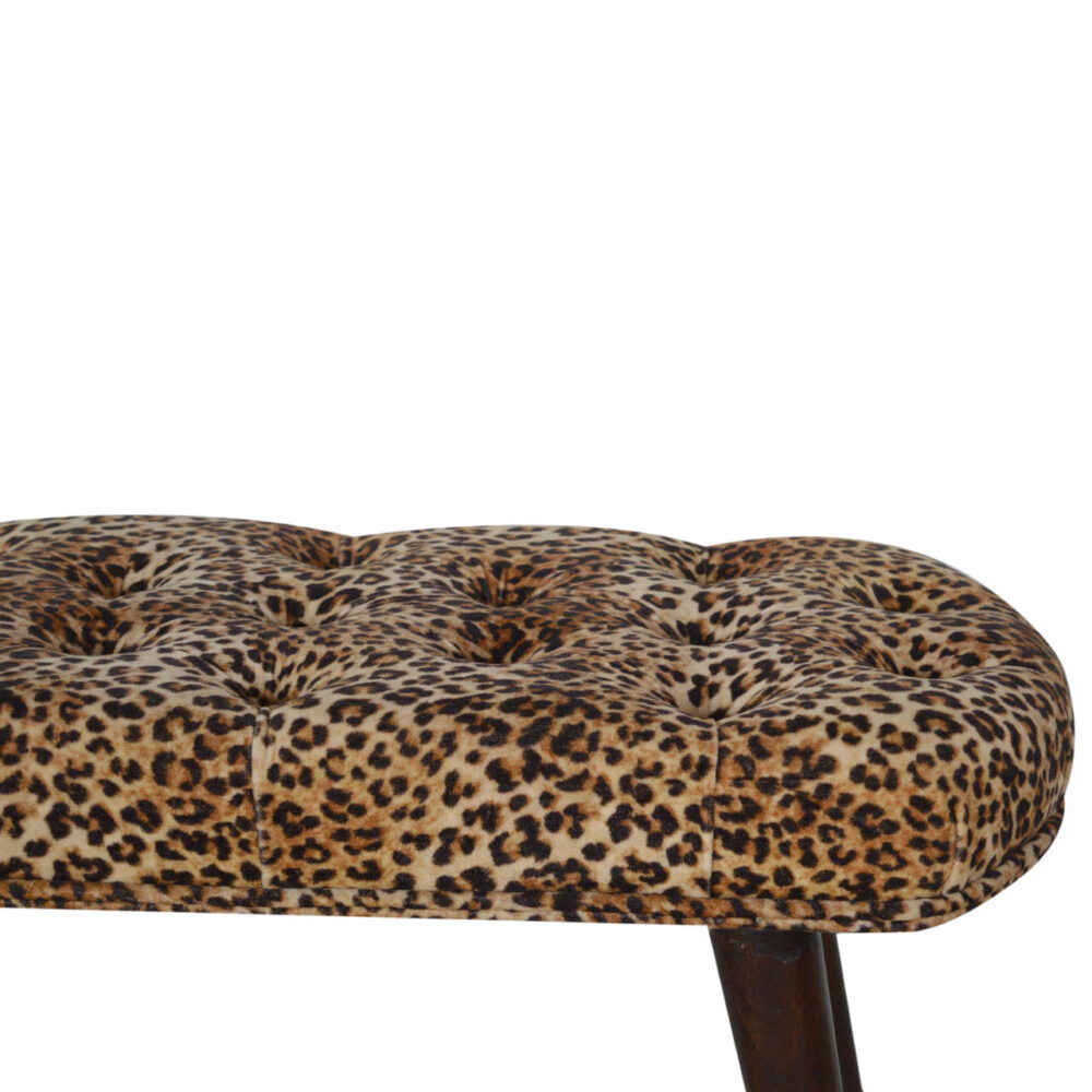 Leopard Print Deep Button Bench for resell