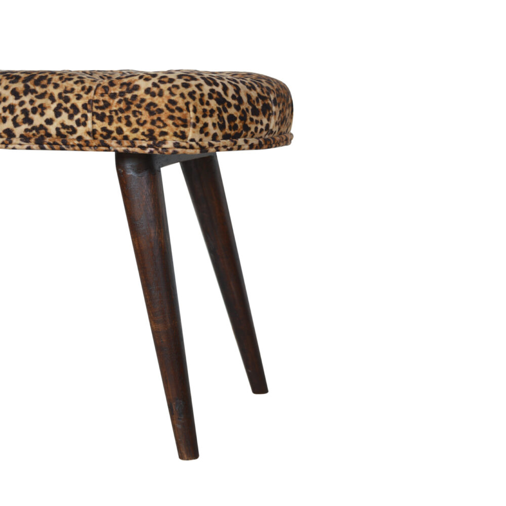Leopard Print Deep Button Bench for reselling