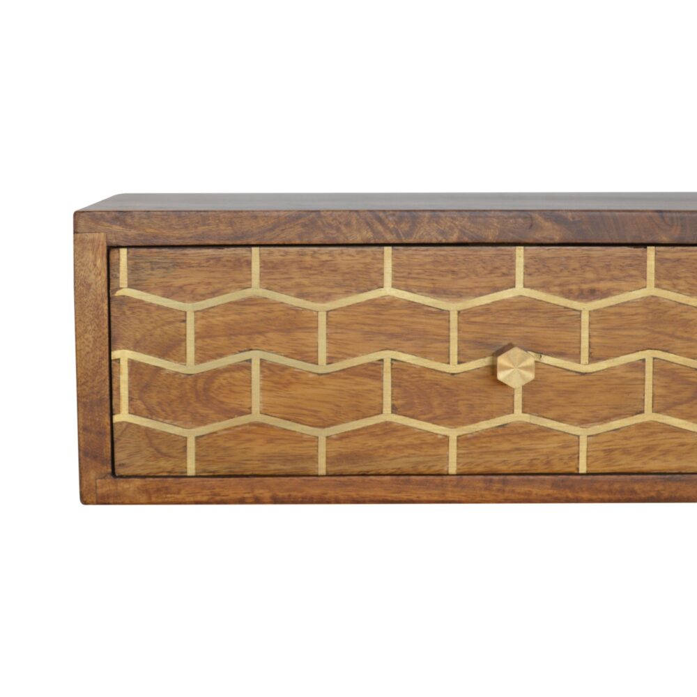 IN1283 - Wall Mounted Gold Art Pattern Chestnut Bedside dropshipping