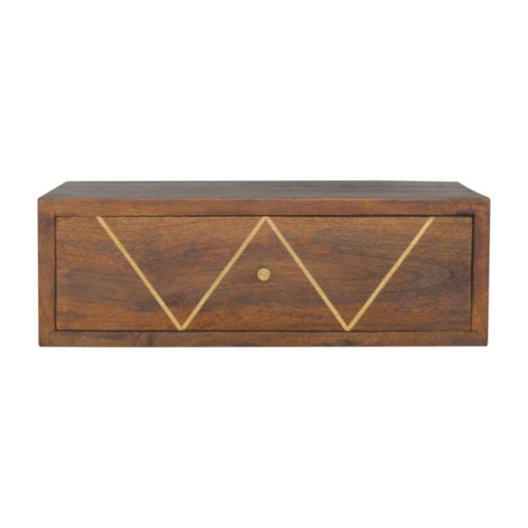Wall Mounted Chestnut Brass Inlay Bedside for resale