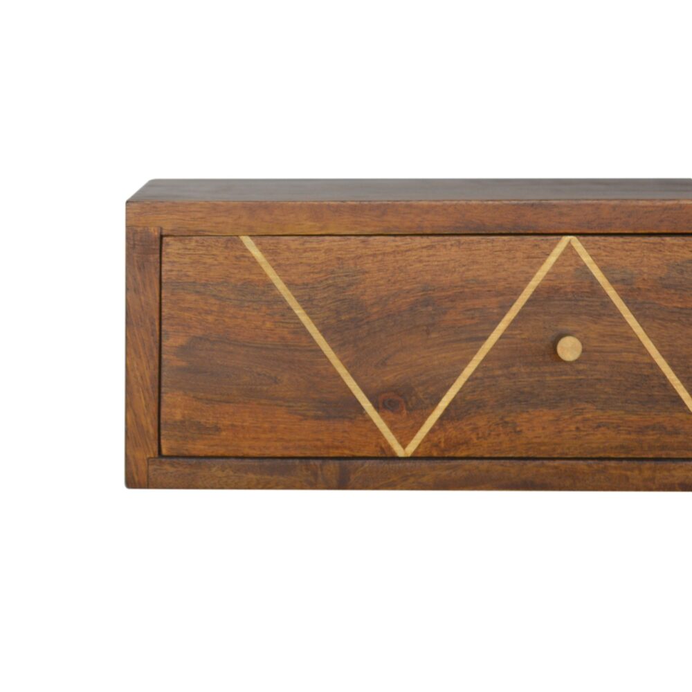 Wall Mounted Chestnut Brass Inlay Bedside dropshipping
