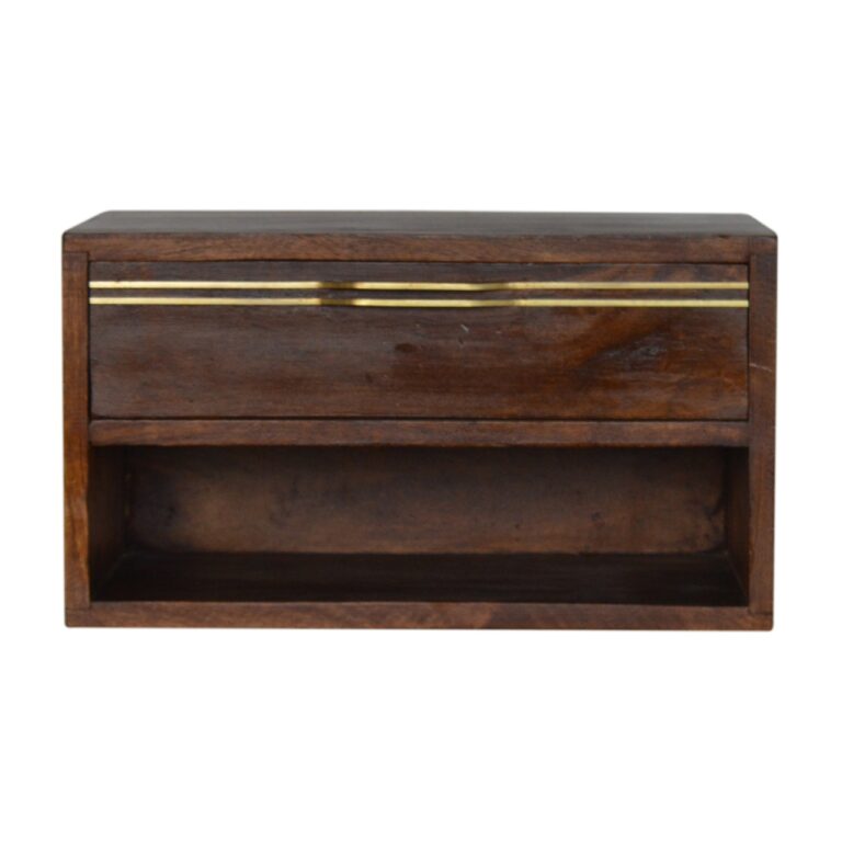 IN1295 - Wall Mounted Chestnut Brass Handle Bedside for resale