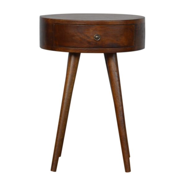 Nordic Chestnut Circular Shaped Nightstand for resale