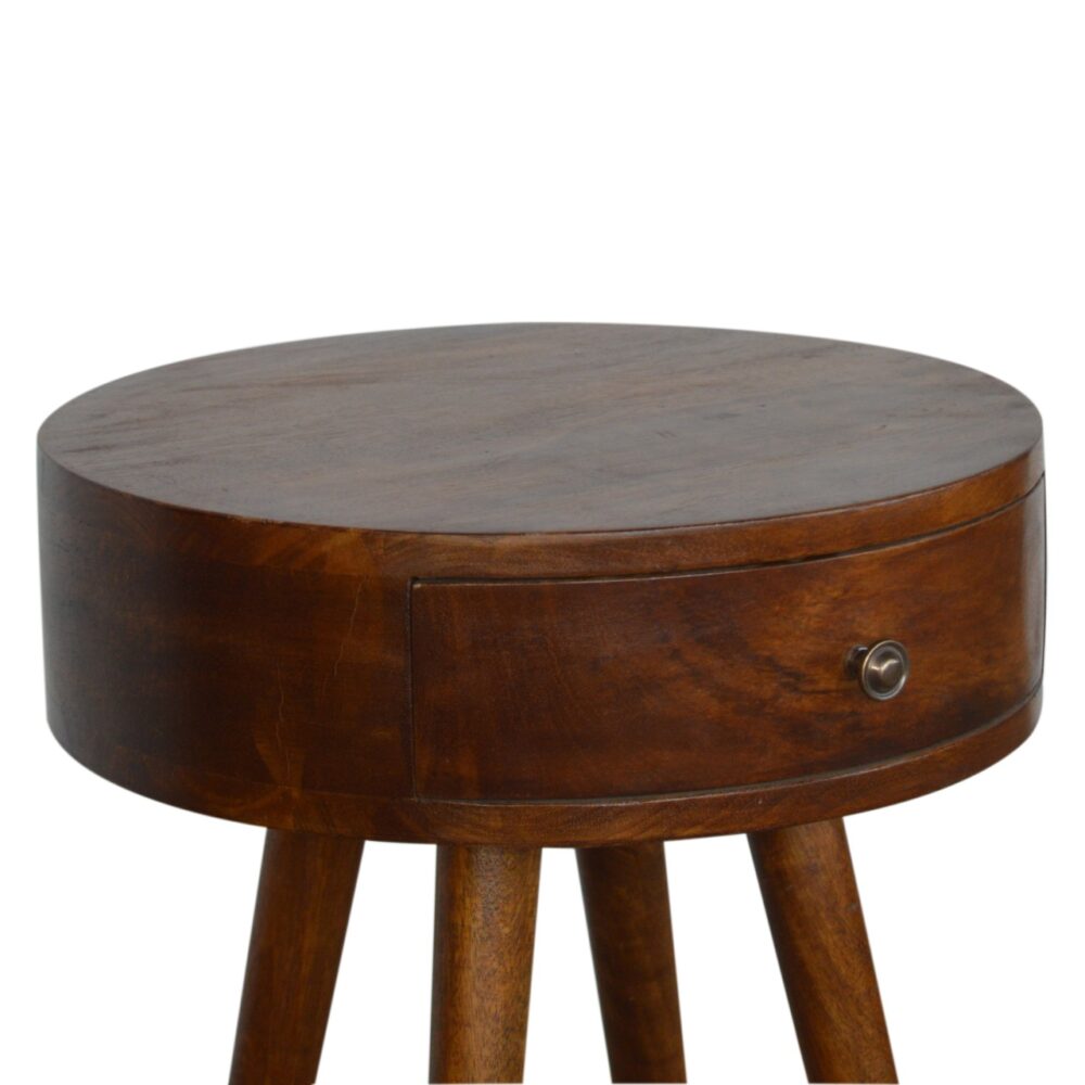 Nordic Chestnut Circular Shaped Nightstand dropshipping