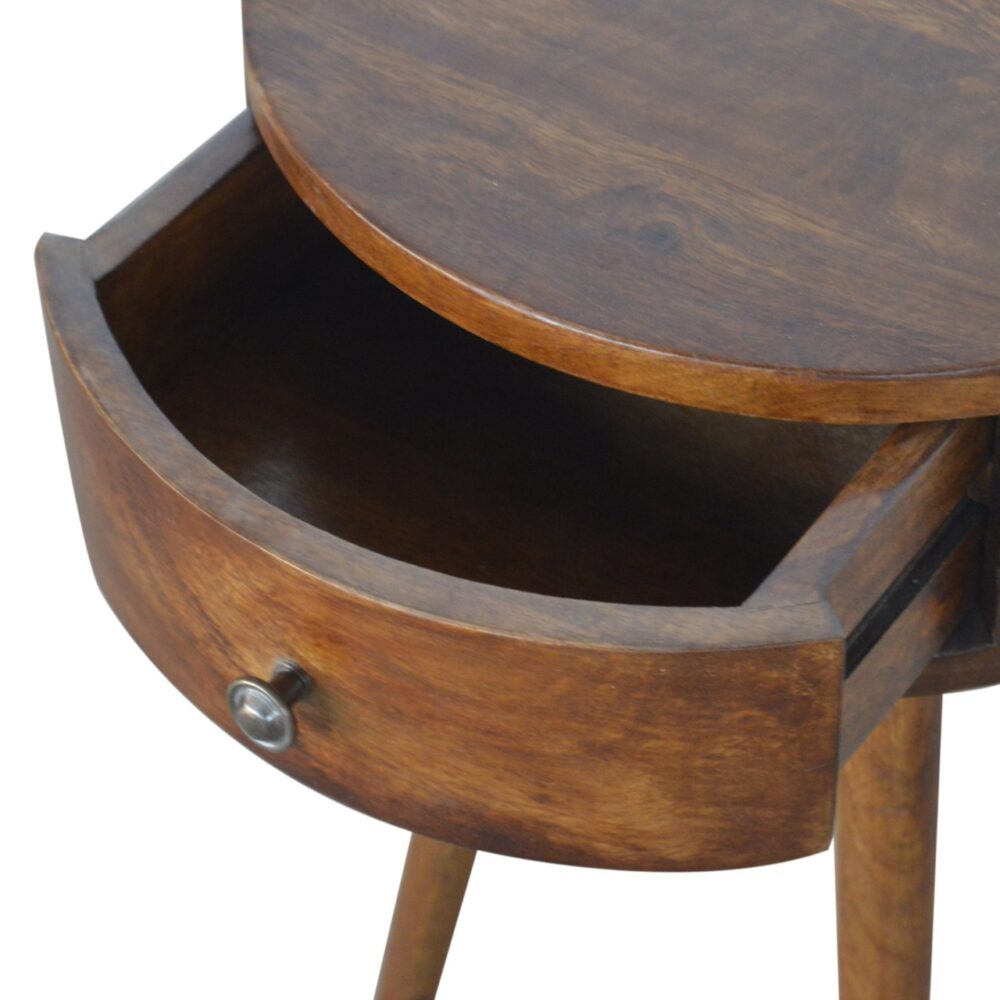 Nordic Chestnut Circular Shaped Nightstand for resell