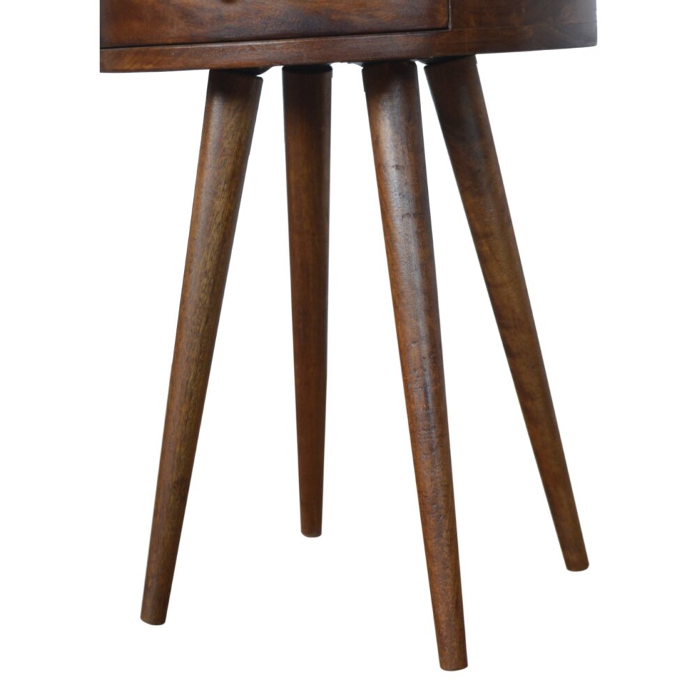Nordic Chestnut Circular Shaped Nightstand for reselling