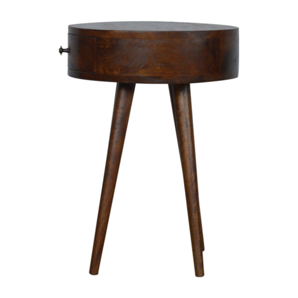 Nordic Chestnut Circular Shaped Nightstand for wholesale