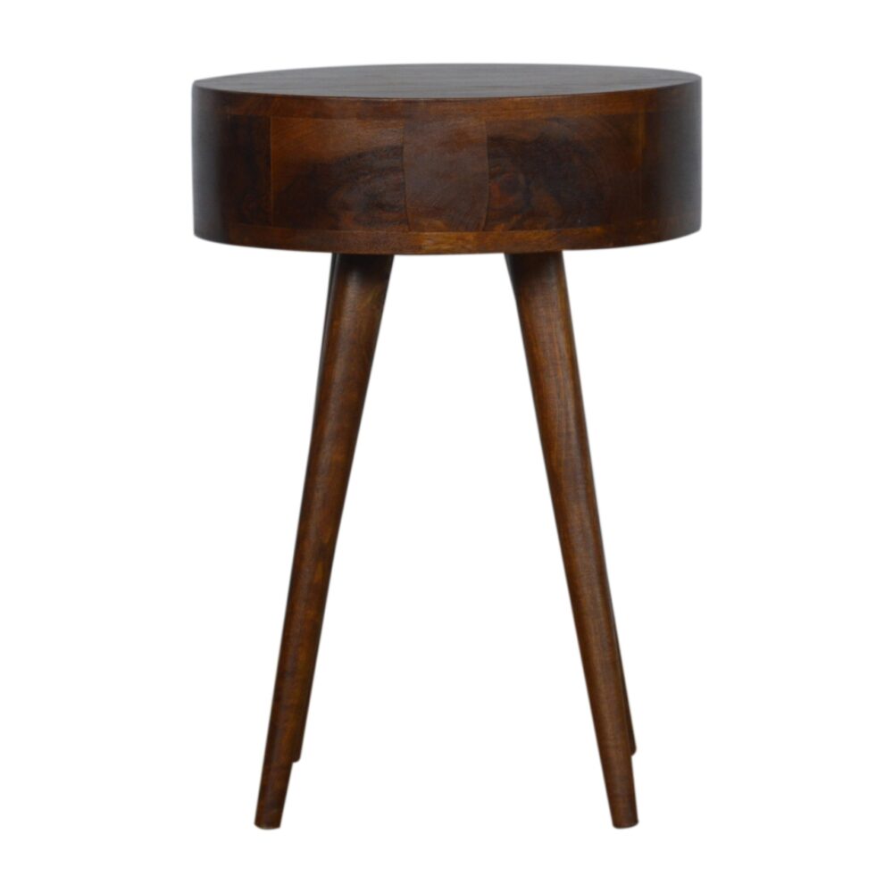 bulk Nordic Chestnut Circular Shaped Nightstand for resale