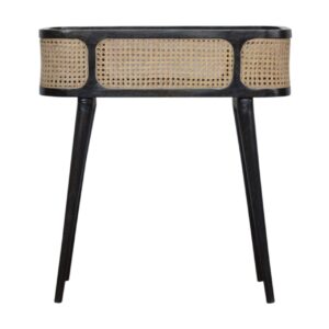 Ash Black Rattan Tray Table for resale