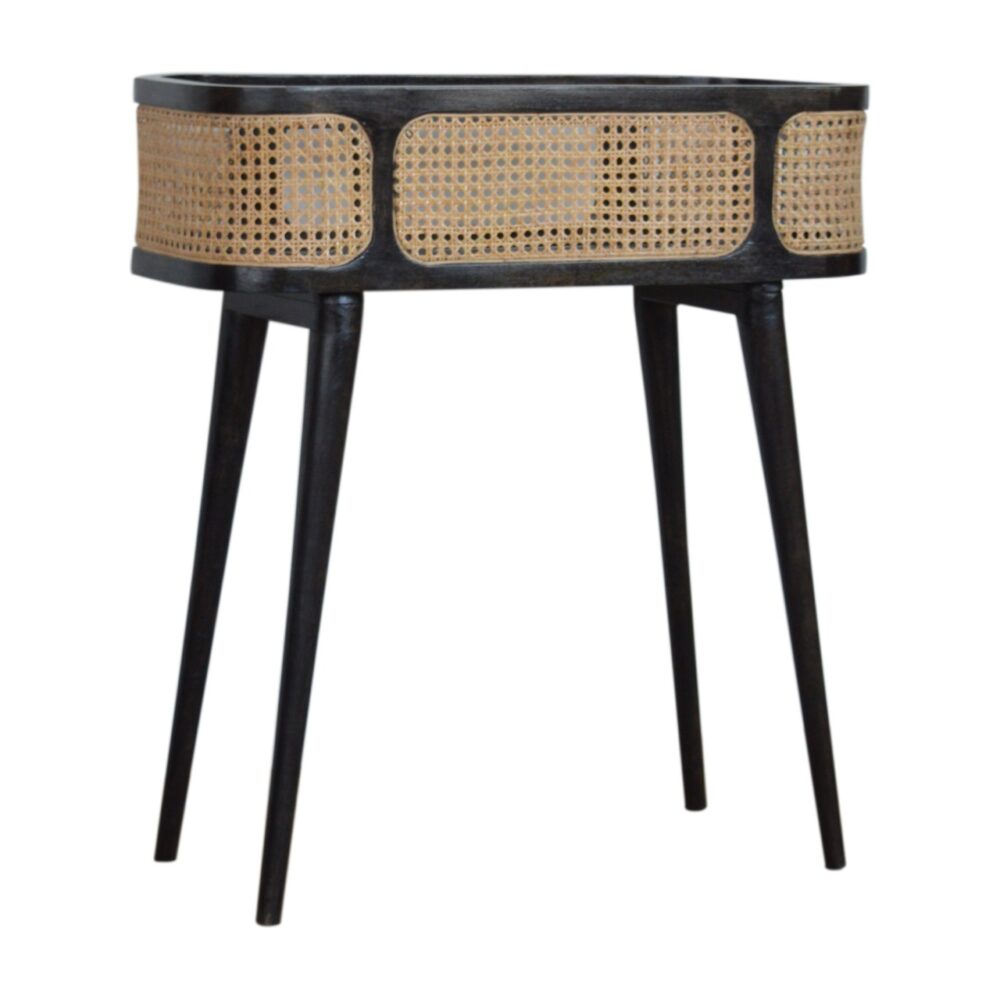 Ash Black Rattan Tray Table dropshipping