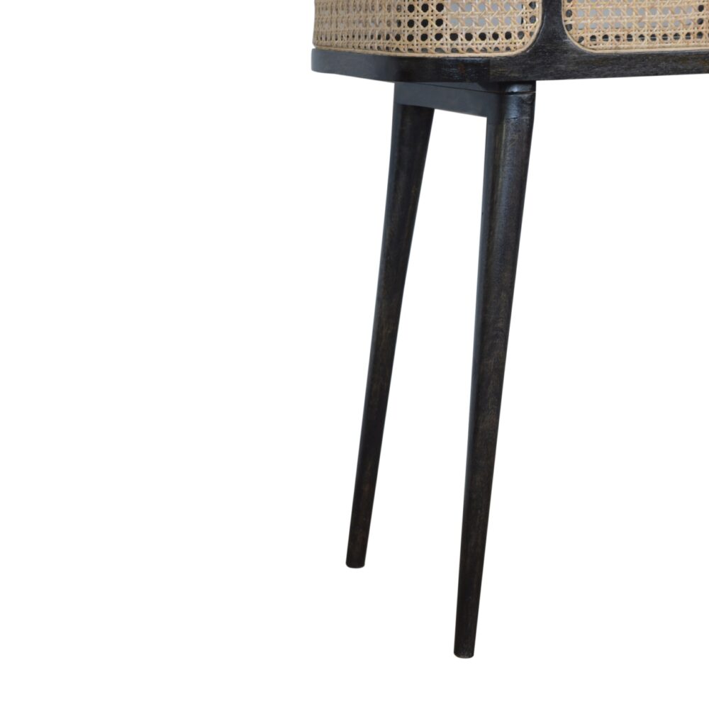 bulk Ash Black Rattan Tray Table for resale