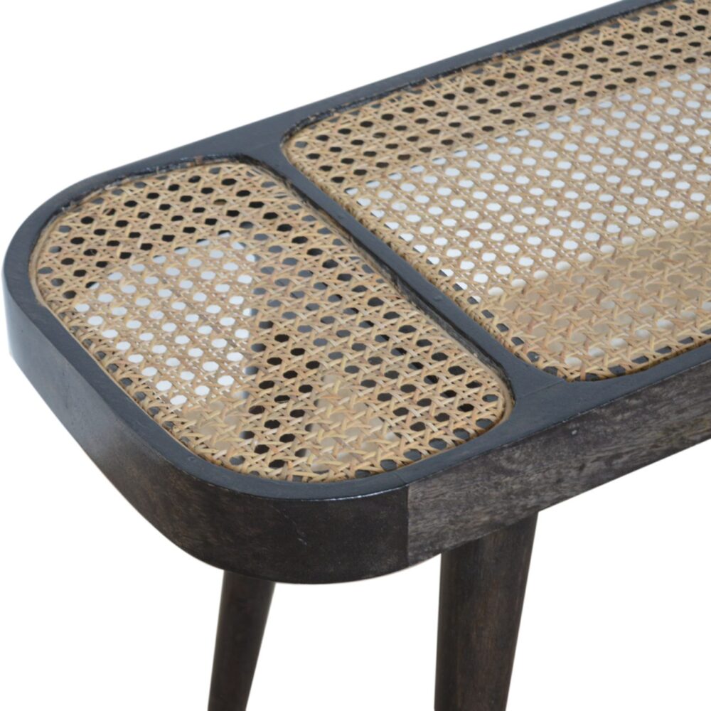 Ash Black Rattan Bench for resell