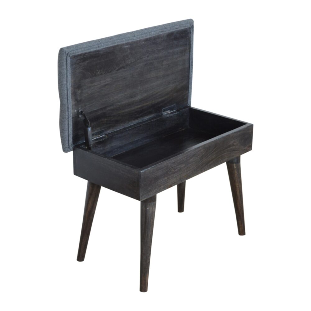 Black Tweed Storage Bench for wholesale