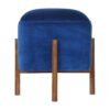 Royal Blue Velvet Footstool with Solid Wood Legs for resale