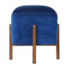 Royal Blue Velvet Footstool with Solid Wood Legs for wholesale