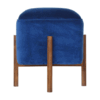 bulk Royal Blue Velvet Footstool with Solid Wood Legs for resale